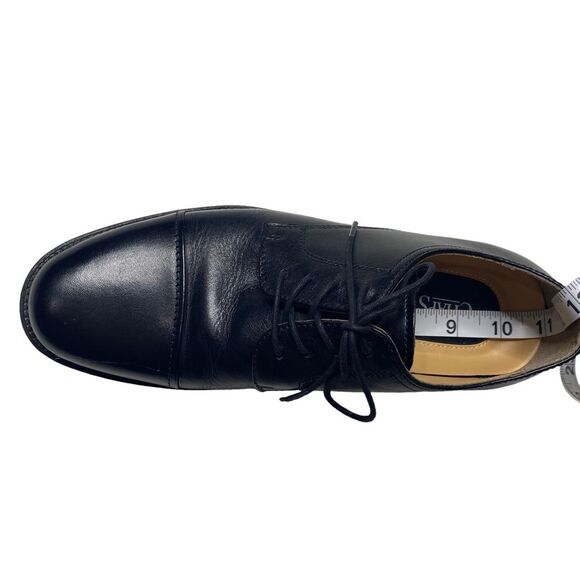 Chaps Men’s Black Leather Oxfords Sz 8 Near New - Picture 9 of 10